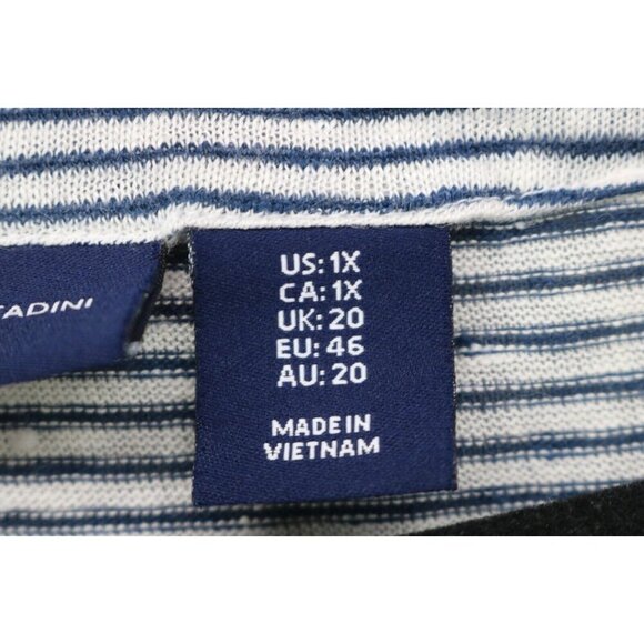 Adrienne Vittadini 3/4 Roll-Tabbed Sleeve Tunic-100% Linen-Size 1X-Back Buttons - Picture 5 of 9